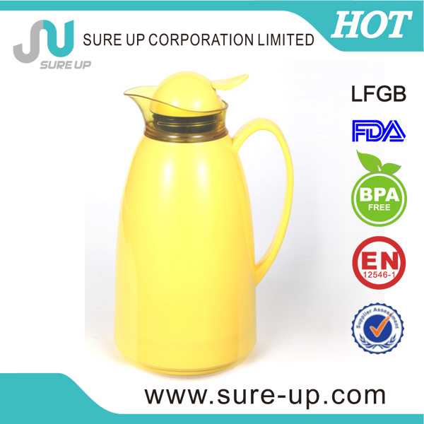 2014new Golden Plastic Glass Liner Famous Water Insulated Coffee Jug