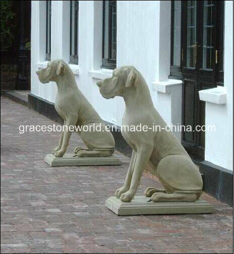 Sandstone Dog Sculpture for Home Decoration