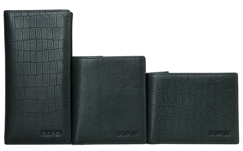Green Genuine Leather Croco Purse Wallet
