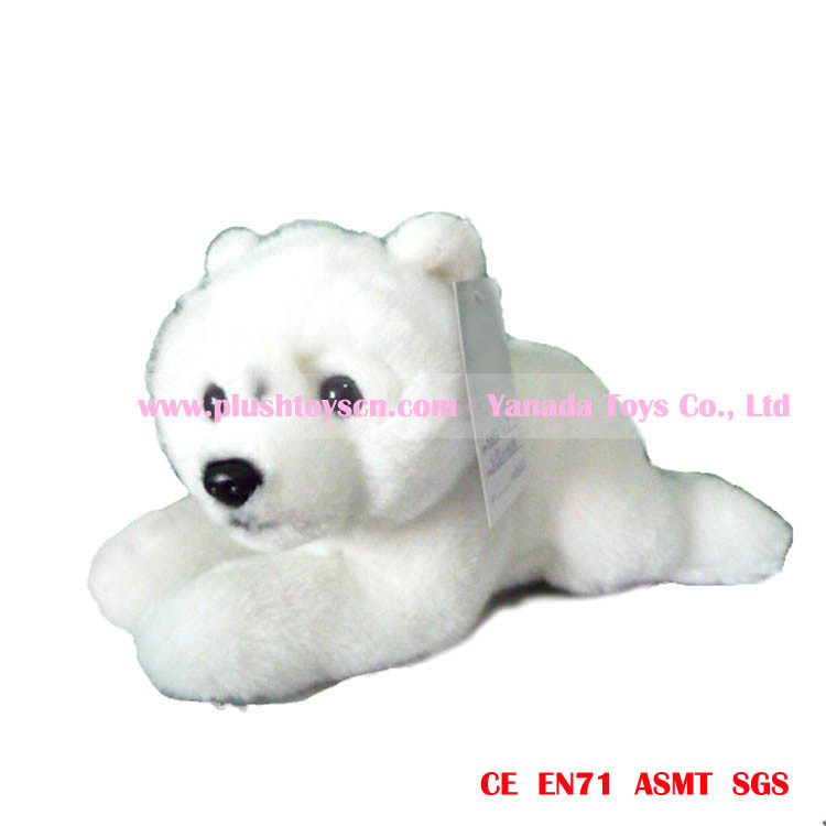 38cm Lying Polar Bear Plush Animal Toys