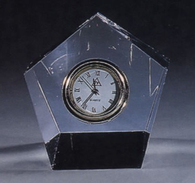 Crystal Clock-Five Corner Crystal Mechanical Decorative Clock