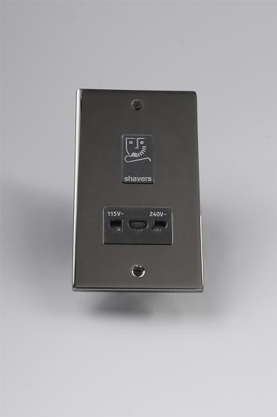 UK Type Electrical Shaver Socket with Black Nickel Plating