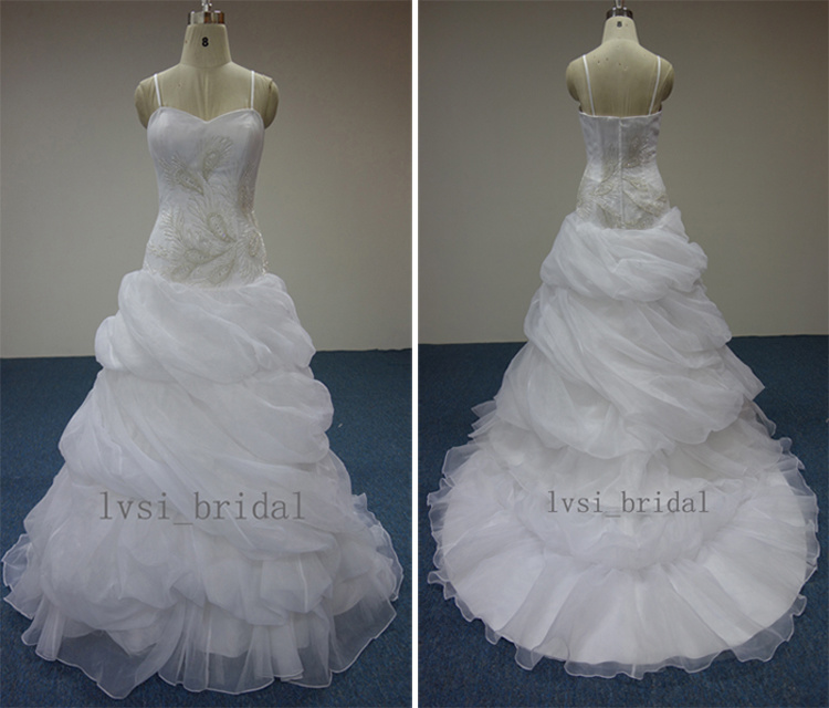 A-Line Beading Organzawedding Dress LV1303