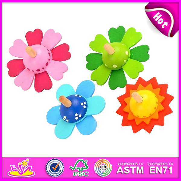 Flower Style Wooden Top Baby Toy W01b009