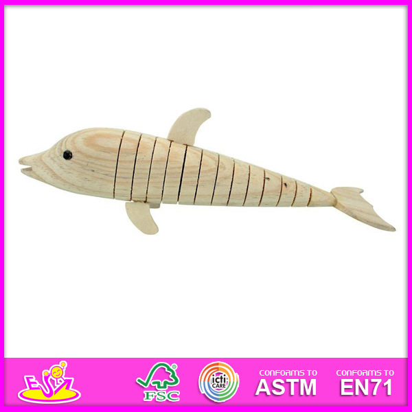 2014 New Kids 3D DIY Face Paint Toys, Dolphine Style Child Wooden Face Paint Toys, Educational Baby Face Paint Toys W03A022
