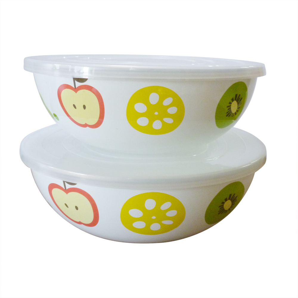 Enamel Deep Salad Bowl with Cover (CY206D)