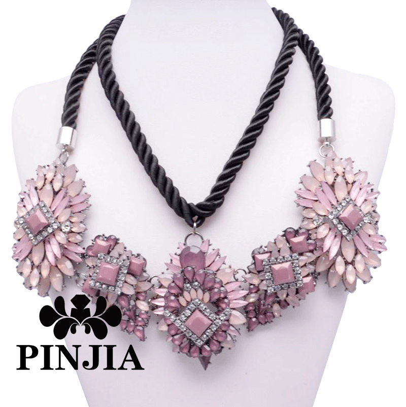 Pink Pendant Fashion Jewellery Crystal Necklace