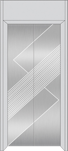 Etched Mirror Stainless Steel Elevator Car Door / Landing Door