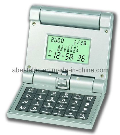 Foldable World Time Calculator, Travel Calendar Calculator Clock Ab-900