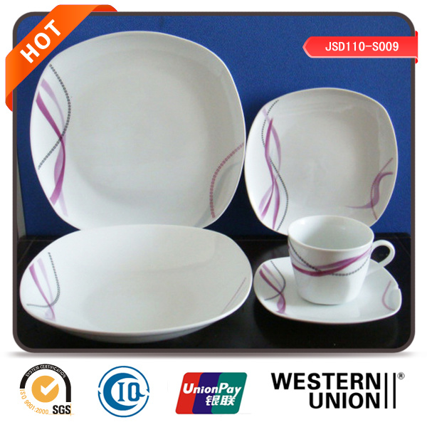 Best Quality 20PCS Square Shape Porcelain Tableware