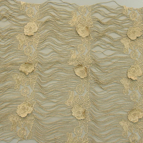 Gold Metric Textile Embroidery Lace Fabric