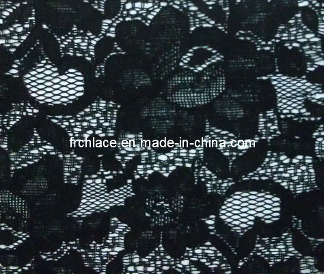 Black Cotton Lace Fabric (FHS1215)