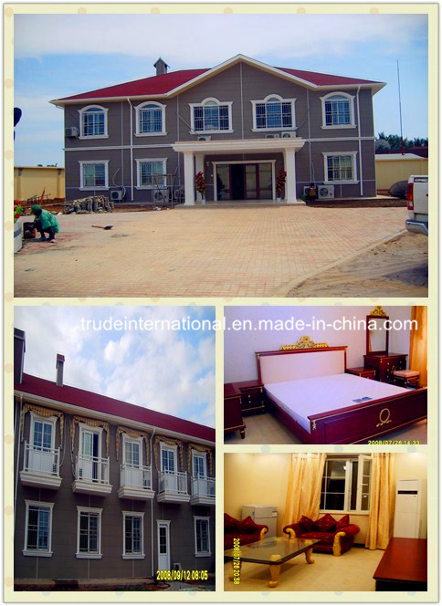 Prefabricated/Prefab House/Building with PVC Cladding Sheet Decoration