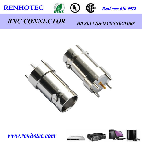 Straight PCB Mount Female BNC Connector