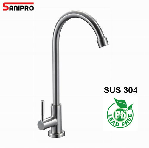 Kitchen Single Cold Stainless Steel Faucet