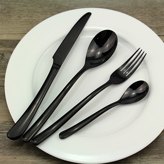 Franch Buddha Black Cutlery/Gold Flatware/Stainless Steel Tableware