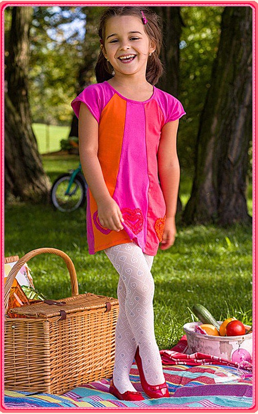 Fashion Children Tights Baby Silk Socks Kids Pantyhose Cotton Leggings Heart Stockings (SR-4201)