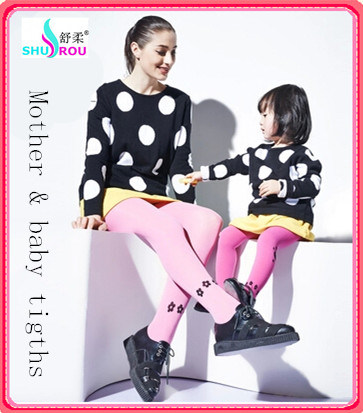 Fashion Mother & Baby Same Tights Bowknot Pantyhose Silk Socks Stockings (SR-1292)