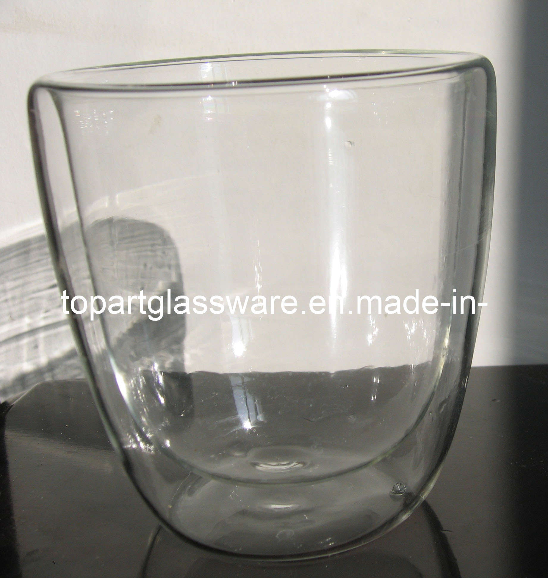Double Walled Thermal Glass Cups for Drinking Borosilicate