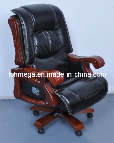 Luxury Thick Pad Swivel Executive Chair/Solid Wood Board Room Chair (FOH-1235)