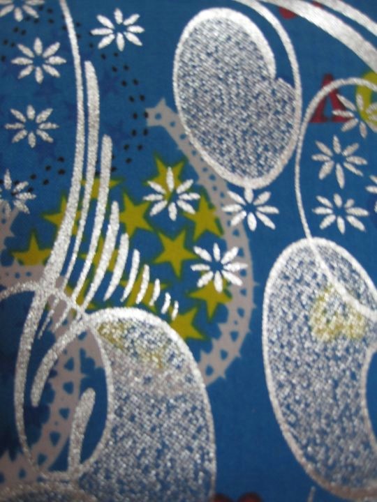 Blue Bright Flower Printed Polyester Fabric