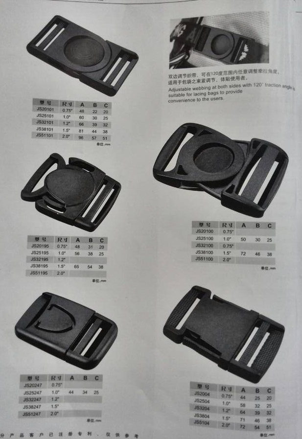 Black Plastic Backpack Side Release Buckles (p023)