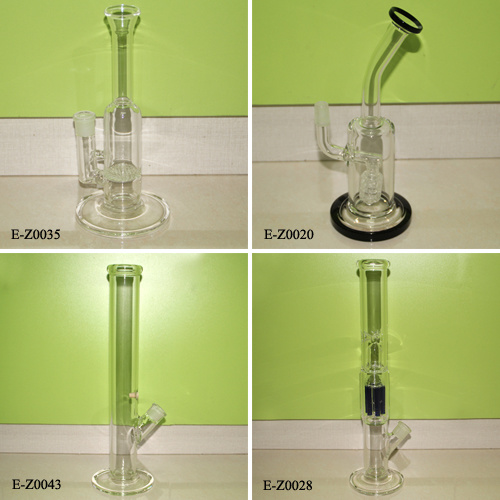 Wholesale Double Barrel Recycler Glass Water Pipe