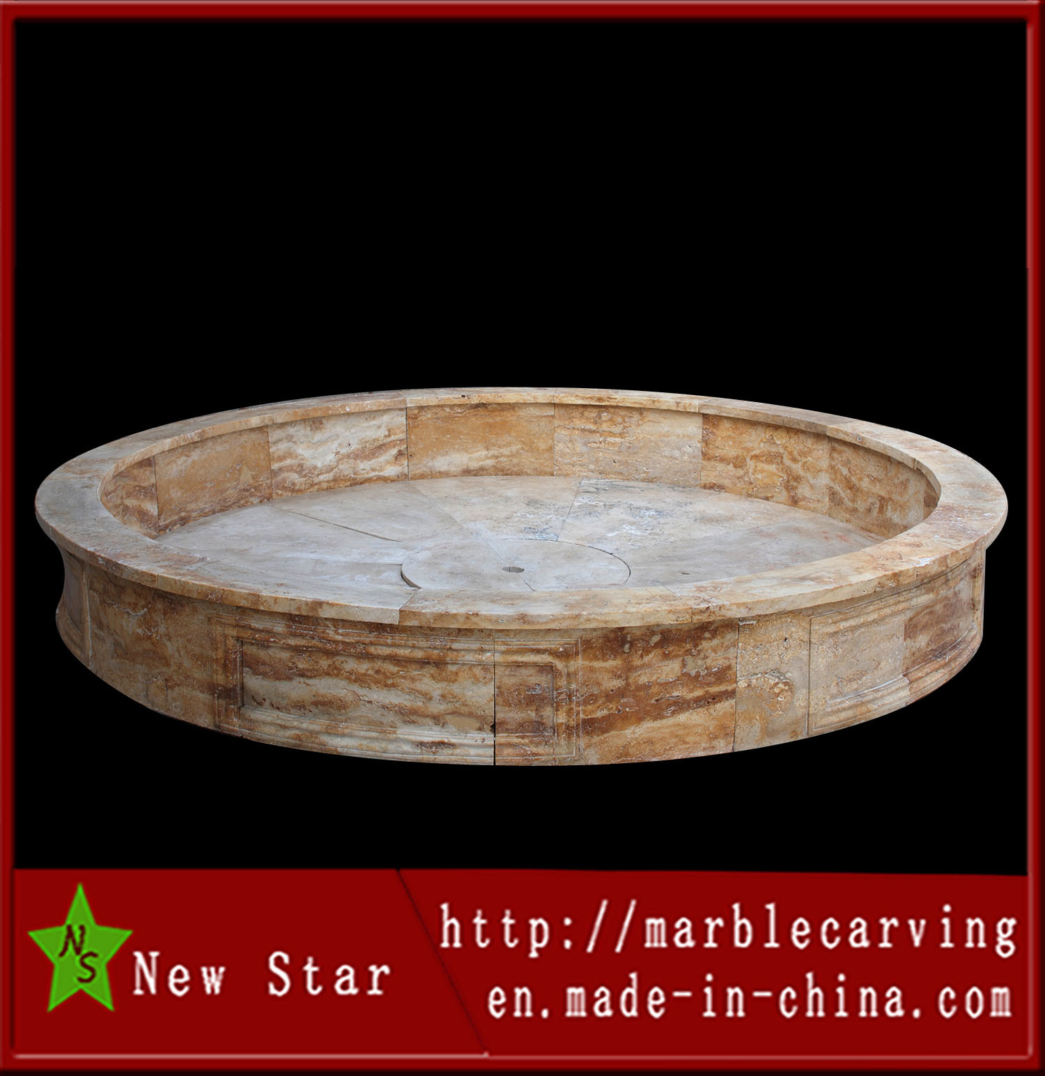 Beige Marble Carving Fountain Pool (NS-1129)