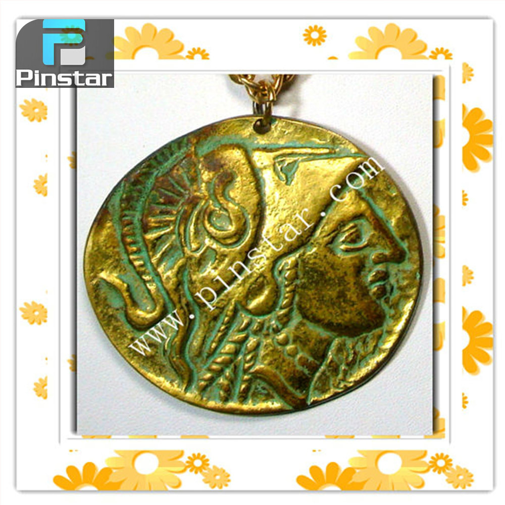 2015 New Products Wholesale Cheap Vintage Custom Large Ancient Greek Coin Pendant Necklace, , Nice Cameo, Deliberate Coin