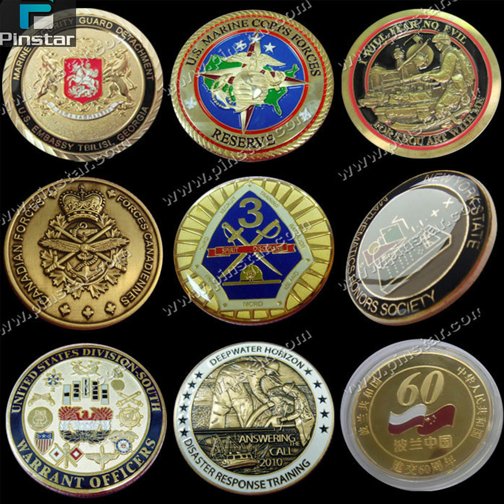 Factory Directly Wholesale High Quality Custom Souvenir Die Casting Brass Soft Enamel Metal Gold Coin