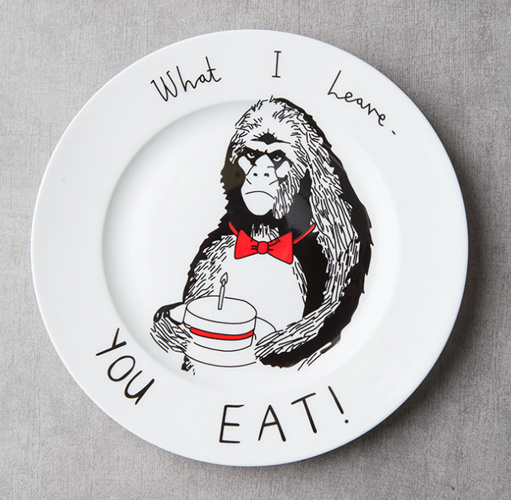 Lovely Monkey Pattern Ceramic Plate