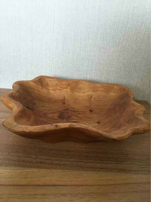 Delicate Beautiful Root Carving Antique Fruit Bowl