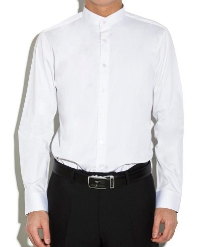 Men's Soft White Logo Embroidered Shirt