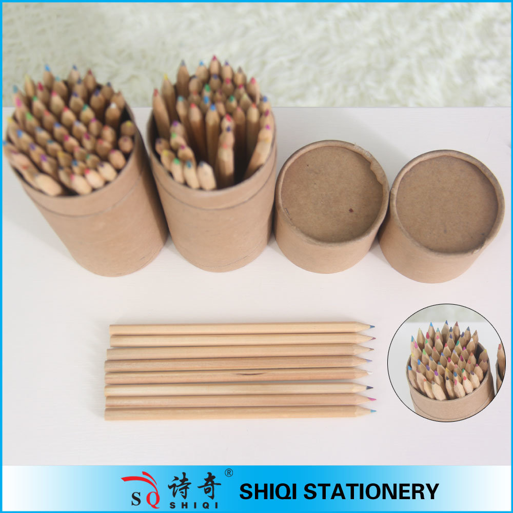 Stationery Multi-Color Wood Pencil with Paper Pencil Vase / Sq1217