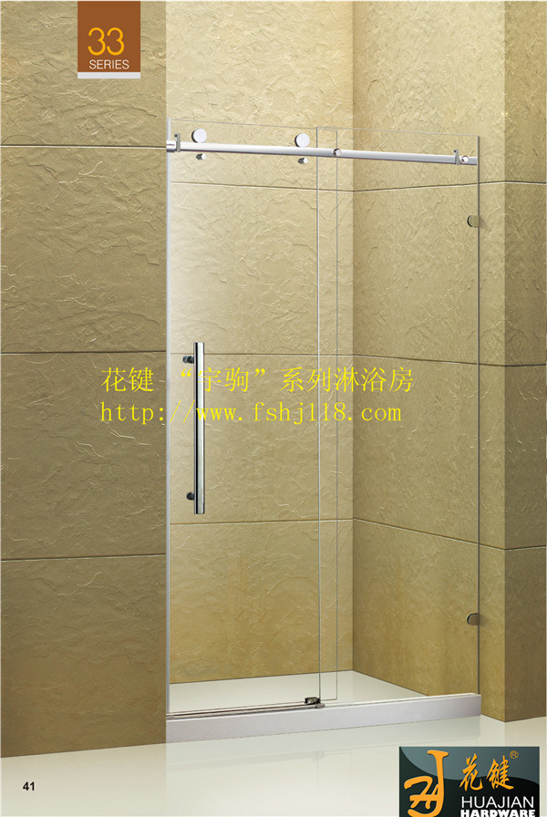 Customized Frameless Tempered Glass Sliding Simple Shower Room (Y3312)