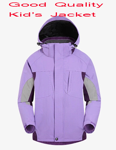 DIY Promotion Outdoor Good Quality Garment, Children's Jacket, Windproof and Waterproof Breathable Ski Mountaineering Sport Wears in Khaki Purple Colour