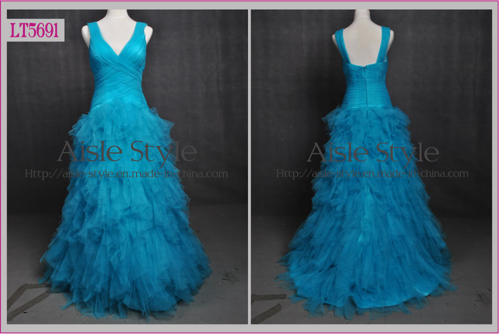 Hot Style Straps Tulle Evening Dress/Party Dress (LT5691)