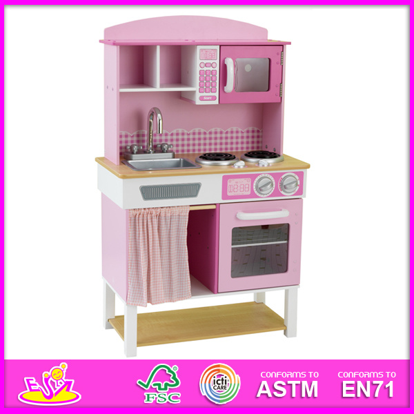 2014 New Design Kitchen Toy for Kids, Happy Wooden Kitchen Itchen Toy for Children, Pretend Play Wood Kitchen Set for Baby W10c067
