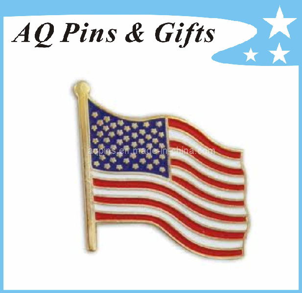 Cpsia Approved USA Metal Flag Lapel Pin for Custom Badge (badge-034)