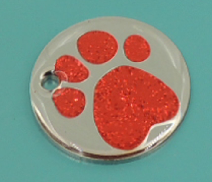 Hot Sale Engravable Paw Shaped Round Pet ID Tags