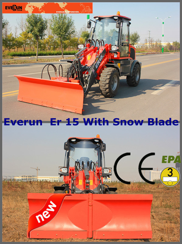 Everun 1.5ton Mini Shovel Loader with Snow Blade