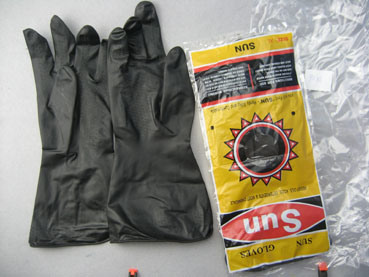 Black Color Latex Industrial Gloves (5604)