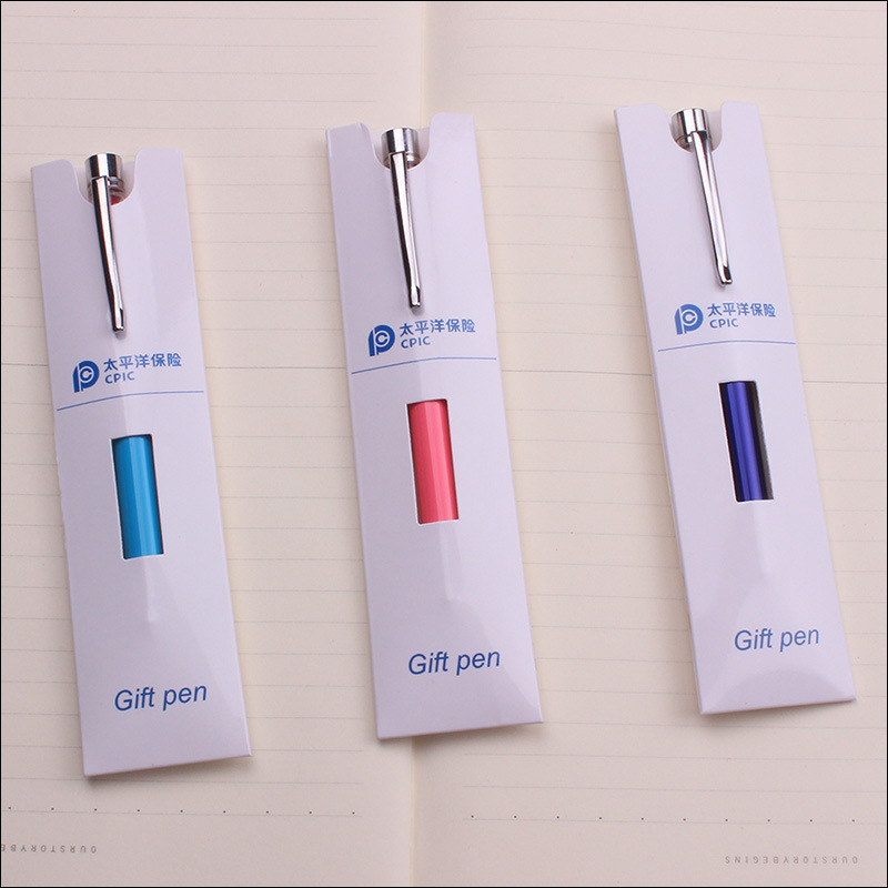 Special Paper White Imprint Small Pen Box with Window (EN-B023)