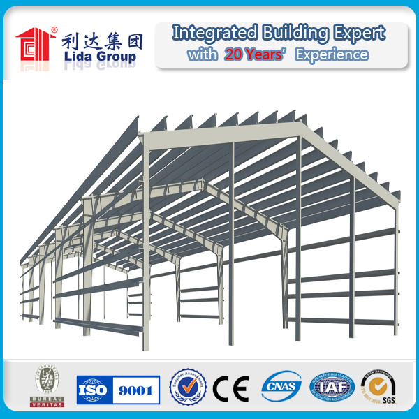 Light Metal Structure Workshop Low Cost Metalic House Structure