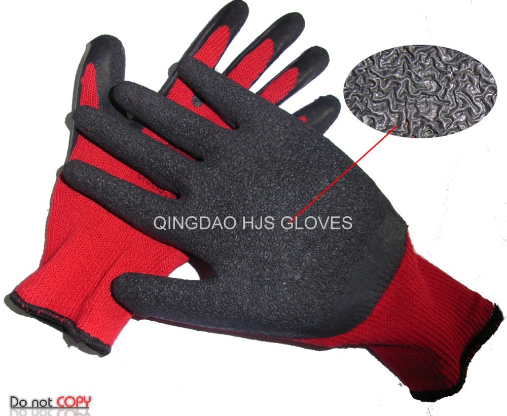 10 Gauge Polycoton Black Latex Coated Safety Glove