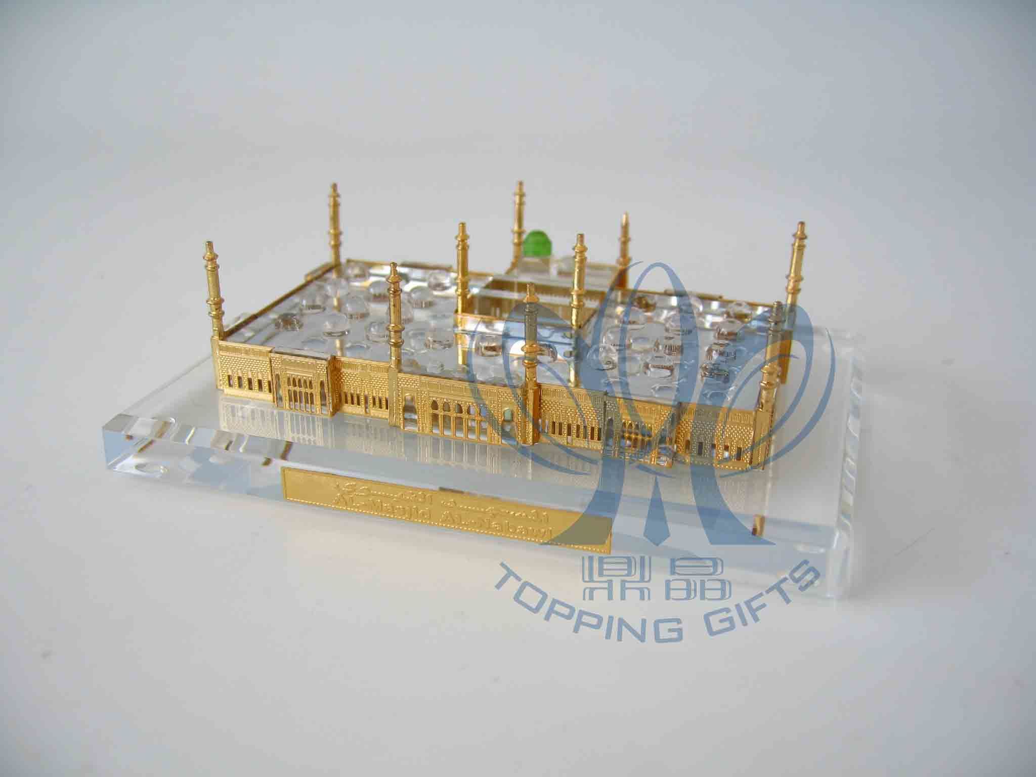 New Product Holy Mosque Madina Medium (Crystal and Gold Model)