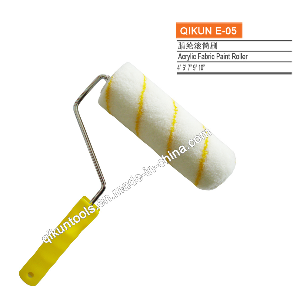 E-05 White with Yellow Strips Acrylic Fabric Paint Roller