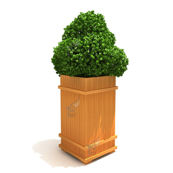 PS Plastic Wood Flower Box for Plant Flower in Park/Garden (TEL0392)