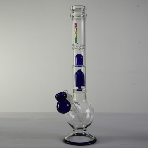 Glass Pipe Glass Smoking Pipe with 1 Helix Perc 1 Splash Guard 18 Inches High (GB-120)