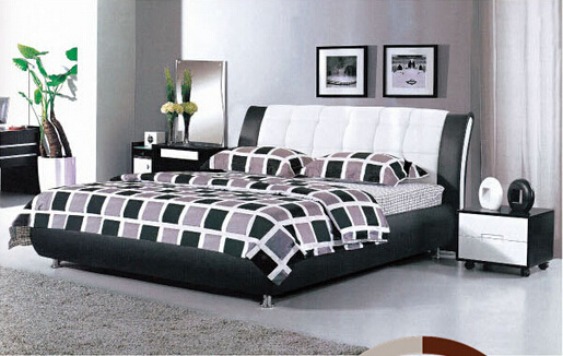 Lizz Bedroom Modern Square Leather Double Bed P8230